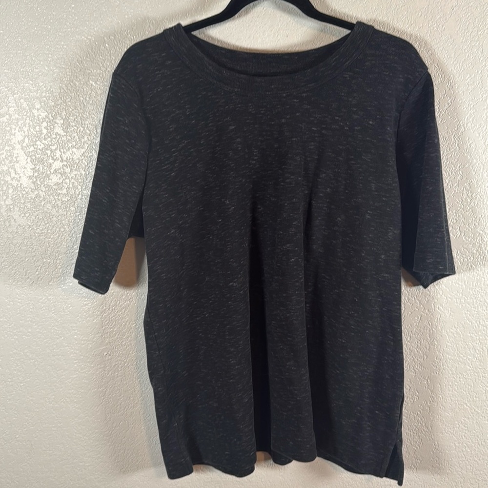 Duluth Trading Co Black Space Dye Thick Crew Tee Shirt Size XXL